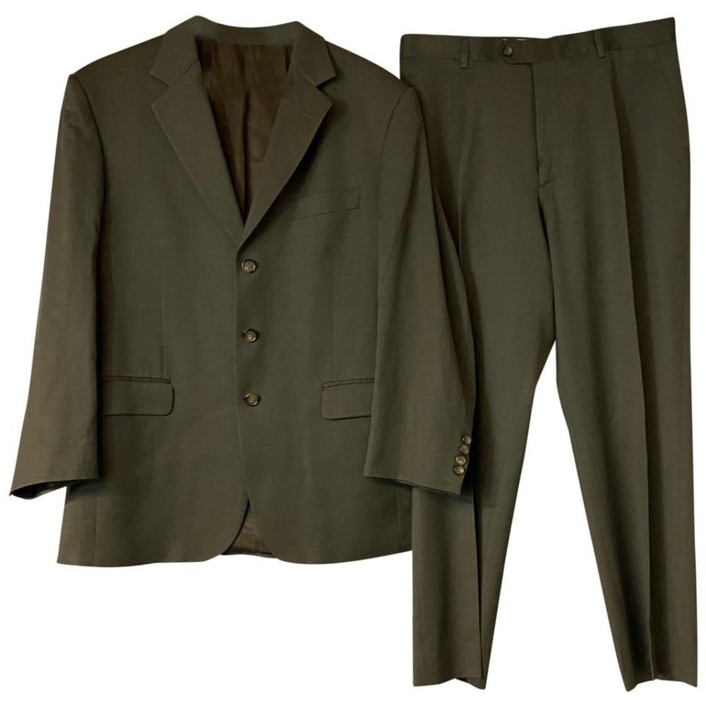CHRISTIAN LACROIX Taupe Homme Wool 50 Pant Suit - Picture 1 of 8